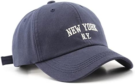 Baseујорк везење бејзбол капа, памук камионџија, тато капа со прилагодливо капаче за визир за мажи за мажи жени
