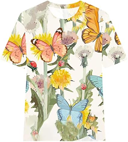 3Д печатена кошула за жени графичка пеперутка печати маички лето кратка ракав врвна кошула облека за миленичиња мода 2023 женски
