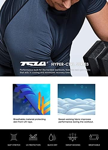 Тактички ладни кошули за компресија на кратки ракави на TSLA, кошула за атлетски тренинзи, активни маици со ладен слој на отворено