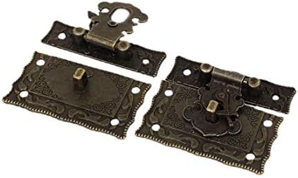 Х-безобразен накит за печатење на кутии со ретро стил на кутија HASP бронзен тон 50мм должина 2 парчиња (Caja de oyería Que Imprime