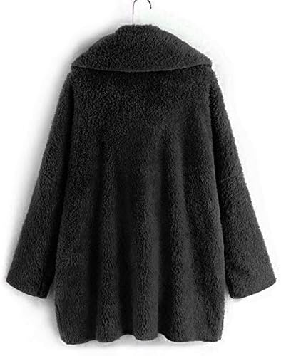 Со копчиња џемпери дамини широк ракав кардиган колк задебелен преголем лапел мек зимски паб пријатна цврста боја