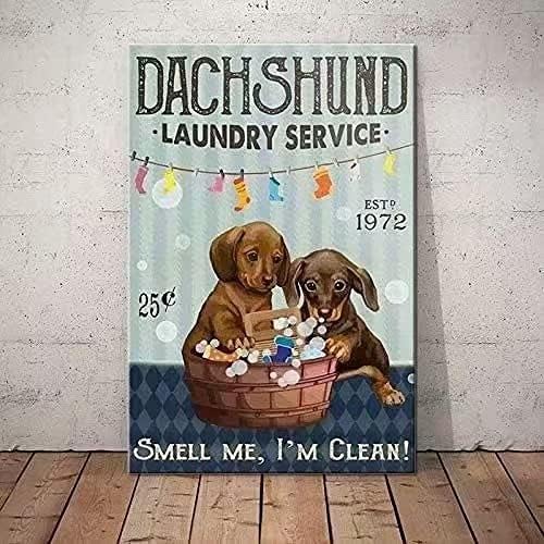 Ewerw dachshund куче метал калај знаци за перење алишта смешна постер кафе дневна соба кујна кујна бања домашна уметност wallидна декорација