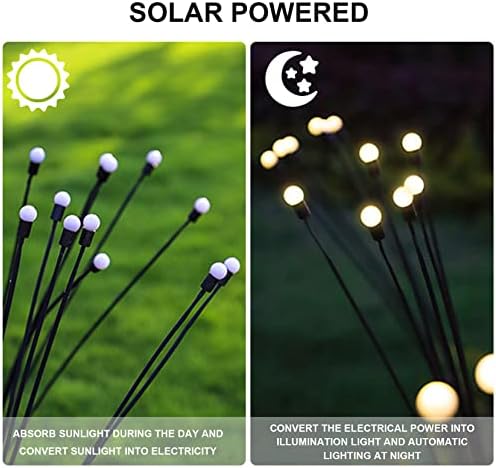 Koupoura 2 парчиња соларни напојувани светла, 8 LED сијалици светилки соларна градинарска декор, IP65 водоотпорна жица за светло за соларно