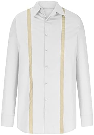 Машко модно шарено копче надолу со кошули со долги ракави јака v Enck лабави вклопувани кошули цврсти врвови на кошула