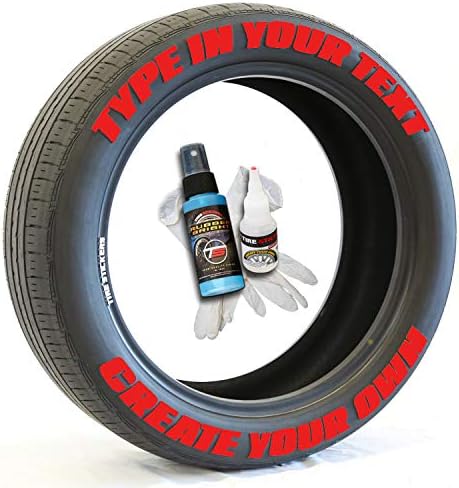 Налепници за гуми - Создадете ваш сопствен додаток за додатоци за букви за гуми - DIY/Easy/Лепак & 2oz Cust -up Cleans - Прилагодена големина/црвена