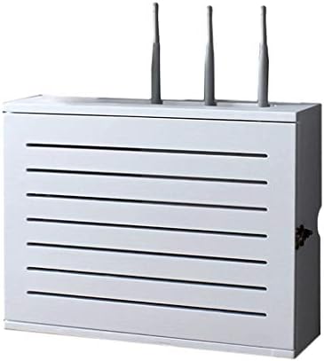 Добар дом Бел Безжичен Рутер Полица За Складирање Ѕид Монтиран WiFi Рутер Кутија За Складирање Штитник Заштитен Жица Завршна Жица Кутија