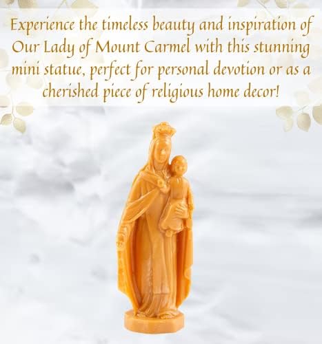 Статуа на мини дама Кармел - Со молитвата на нашата дама на планината Кармел, Господовата молитвена картичка | Вирген дел Кармен Естатуа