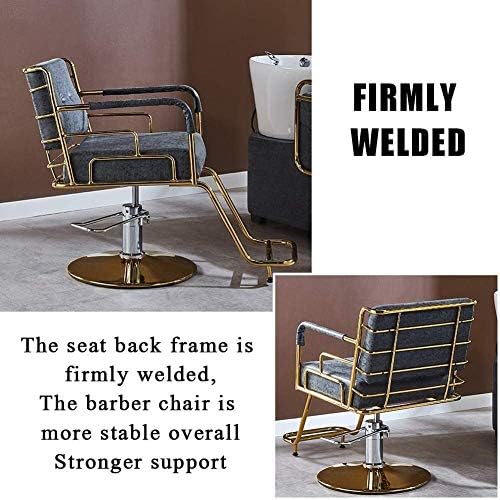 WFYW Класичен салон стол за стилист за коса од берберница, бербер стол хидраулична тешка должност 360 степени тркалање вртливиот