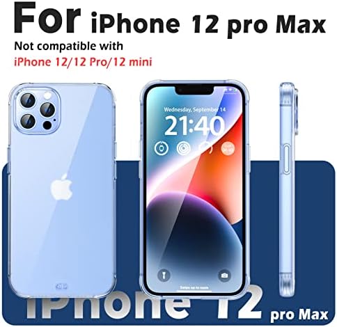 Орибокс за Iphone 12 Pro Max Случај Јасен, Проѕирен мат случај Со Меки Рабови,Лесен, iPhone 12 Pro Max Телефон Јасен Случај За Жени