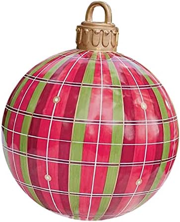 Божиќни украси на отворено Shyouxuan, 23,6 инчи на отворено Божиќно ПВЦ украсена топка, божиќни топки за надувување за домашен Божиќен