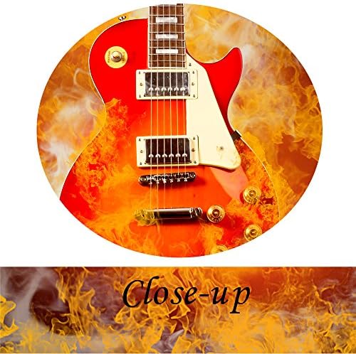 Kreative Arts - 3 парчиња платно отпечатоци од оган елерична гитара wallидна уметност сликарство модерни музички инструменти постер