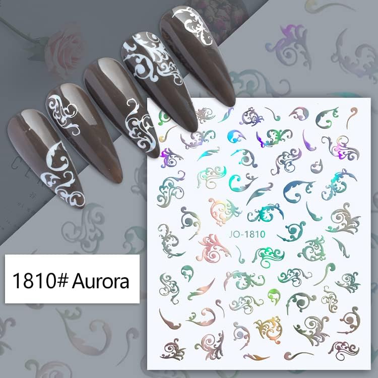 6 чаршафи налепници за уметност на ноктите за нокти 3Д самолепливи декорации на ноктите пегатинас пара уас апстрактни совети