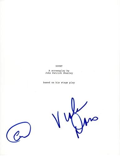Емијата на Ејми Адамс и Виола Дејвис потпишаа Autograph - Сценарио за филм на сомнеж - Мерил Стрип, Филип Сејмур Хофман, Johnон Патрик Шанли, огради, самоубиствена екипа, по?