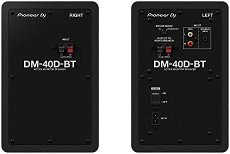 Пионер DJ DM-40D-BT 4-инчен десктоп активен монитор звучник со Bluetooth-црна