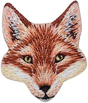 Црвена лисица - глава/лице - животни извезено железо на лепенка