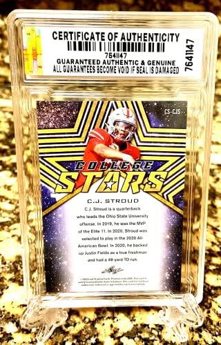 C.J. Stroud 2022 Leaf Collef Stars Gem Mint 10 „Црвена паралелна“ дебитант! Ltd/COA!