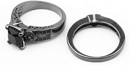 2023 Нов шуплив дијамантски прстен креативни црни дами loveубовни прстени мал прстен