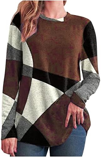 Flekmanart Women's Slus Size Mase Mase Fall Panter Loose Sweatshirt Shorte Relly/Long Sneave Thin Geometric Sumsher
