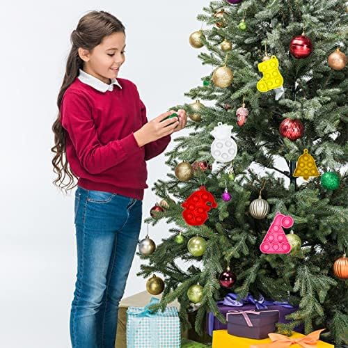 Ofофан 12 пакет Божиќни мини фиџет сензорни поп играчки за деца момчиња девојчиња мали деца деца за порибници за порибници за забави за забави