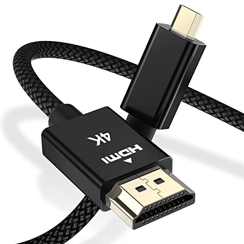 Elebase Micro HDMI кабел 6,6 ft, 4K 60Hz Micro HDMI Type D Cord Cord, компатибилен за Raspberry Pi 4 4B, GoPro Black Hero 7 6 5 4, Sony