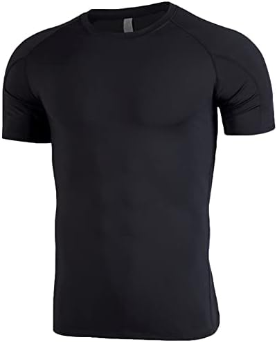 Машки суво вклопување во атлетски тренинзи, кои трчаат кошули со кратки ракави за вежбање маички за теретани врвови на хипстер атлетски