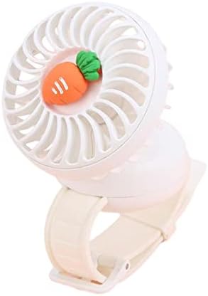 Magideal личен часовник Mini Fan Portable Cute Cart and Fan Comfort Band, USB полнење, стилски мал обожавател за спорт на отворено, дома,