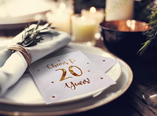 На здравје до 20 Години Коктел Салфетки / Среќен 20-Ти Роденден Украси За Мажи И Жени И Свадба Годишнината Партија Украси | 50-Пакет 3-Пли Салфетки
