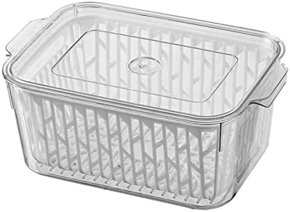 Dbylxmn Кутија За Складирање На Фрижидер Одвод На Зеленчук И Овошје Свежа Кутија За Чување Храна Запечатена Кутија За Складирање Јајца