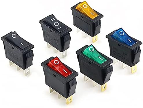 AMSH KCD3 Rocker Switch Onf-Off 2 Позиција 3 Пин Електрична опрема со прекинувач за светло напојување 16A 250VAC/20A 125VAC 35mm*31mm*14mm