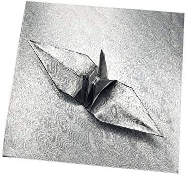 100 листови со хартија од оригами хартиени пакувања сребрени оригами хартиени кранови 6x6 инчи за виткање хартија, кранови на оригами, украсување