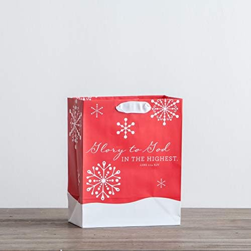 Торба За Подароци Со Средна Вредност - Божиќ-Црвени Снегулки