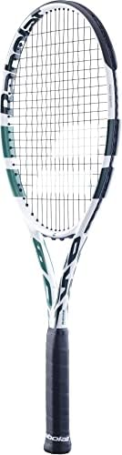 Babolat Boost Wimbledon Tennis Racquet - напнато со 16G бел Babolat Syn црево на затегнување на средниот опсег