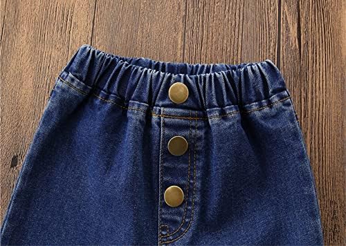 Девојки Флеј фармерки деца Детем Деним панталони за облека за облека за бебиња панталони за деца панталони со големина 8