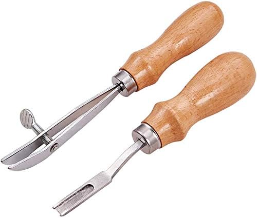 Прилагодливи надворешни кожни работници занаетчиски алатки со рачка од дрво за зашилување и линии за лакирање