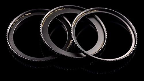 Фотографија на пробив од 82мм до 95мм засилен прстен за леќи за филтри за филтри, изработен од ЦПУ машински месинг со мат црна електропланирана