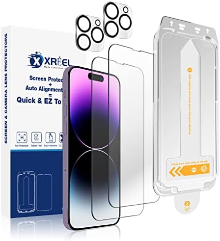 Xréel Diamond shield Компатибилен со [iPhone 14 Pro Max], Заштитник На Екранот Од Калено Стакло И Заштитник На Објективот На Фотоапаратот