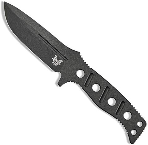 Benchmade-375BK-1 фиксиран нож Адамас, сечило за капки-точка, обичен раб, кобалт црна скелетизирана со рачка од паракорд