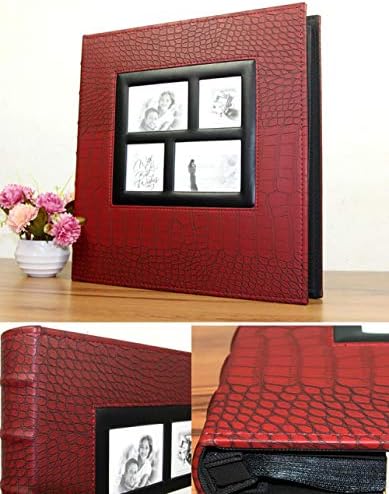 Lynlyn 400 Sheets Photos Книга за свадбени слики албум PU Leather Albumms Cover Scrapbook Голема големина Фото албум