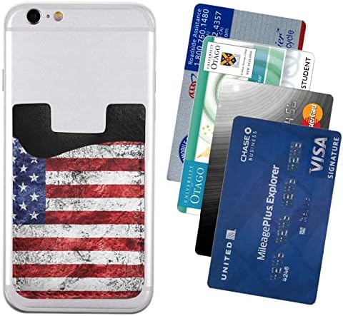 Американско знаме Независност Четврти јули Носител на картички за телефонски картички, ПУ-кожена само-лепенка за лична карта за