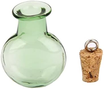 Solustre 10 парчиња декор во боја стаклени шишиња за занаети за занаетчиски клучеви шише мини чисто стакло шише мини кукли мебел