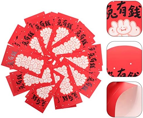 ПРЕДИЗУМ Црвени Пликови 20 парчиња Пликови 2023 Нова Година Партија Среќа Пари Пакети Хонг Бао Коверти За Нова Година Роденден Свадба Бизнис