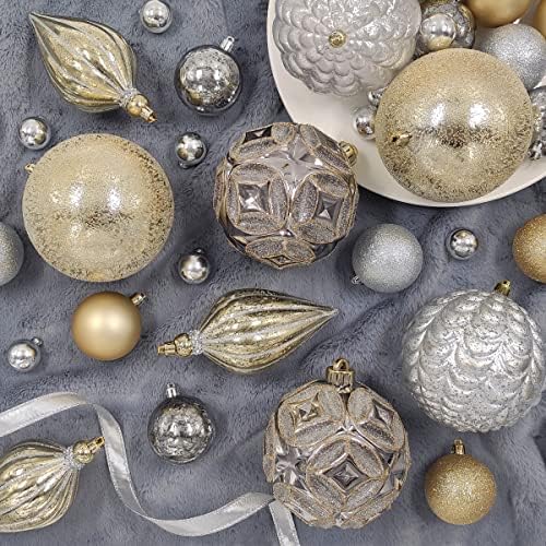 Пријатни украси за божиќни божиќни божиќни божиќни божиќни топка 4,7-инчен сет од 9 екстра големи висечки украси украси украси за украси Супер