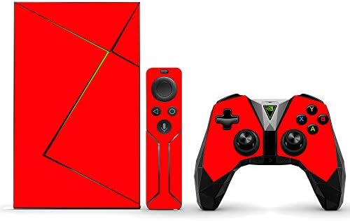 MOINYSKINS SKING компатибилна со Nvidia Shield TV Pro - Solid Red | Заштитна, издржлива и уникатна обвивка за винил декларална
