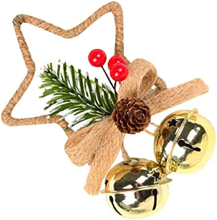 Абоофан 4 парчиња декоративни зашилени украси што висат bellвончеви bellвонари пет- празнична Божиќна врата мини украс Божиќ за материјали