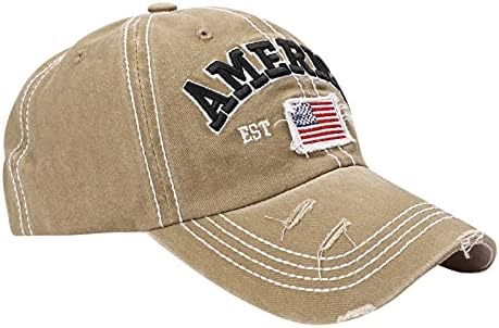 Американско знаме за камиони со знаме, прилагодливо спортско ретро во САД знаме бејзбол капа потресено гроздобер измиено сонце за мажи