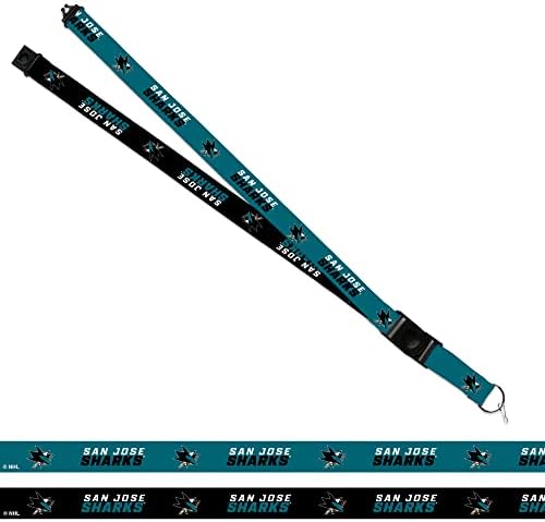 Rico Industries Сан Хозе ајкули Lanyard NHL Премиум додаток со копче за копче и отцепено крај