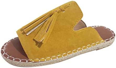 Лизгање за жени Тасел гроздобер рамни сандали мода риба уста римска влечка лето затворено и отворено слајдови чевли