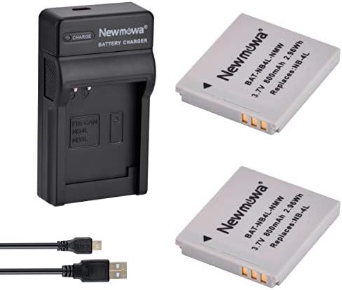 Newmowa NB-4L Replacement Battery and Portable Micro USB Charger Kit for Canon PowerShot ELPH 100 HS,300 HS,310 HS,SD30,SD40,SD200,SD300,SD400,SD600,SD750,SD780