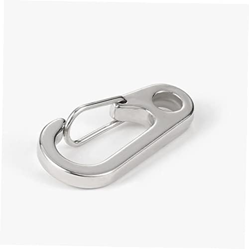Inoomp 10 парчиња карабинер од не'рѓосувачки челик S куки ранец за тастатура на отворено куки за висечки карабини држач за клучеви за карабини
