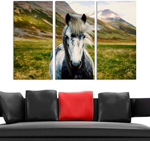 3 парчиња масло отпечатоци wallидни уметности животински коњи со модерно сликарство за дневна соба спална соба канцеларија дома декорација
